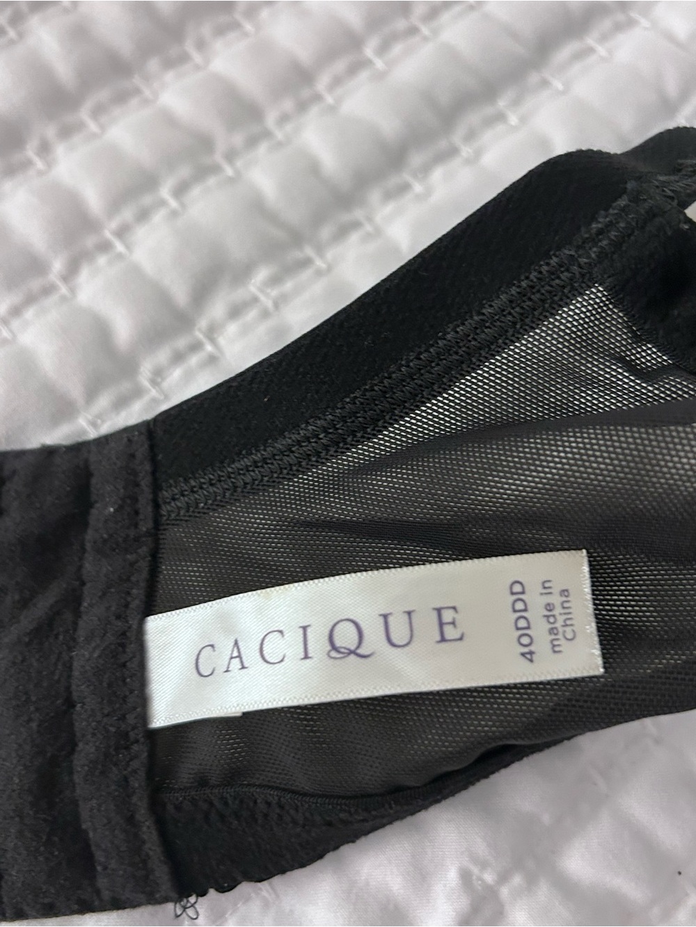 Cacque Midnight Blue & Black Lace Push-Up Bra w Underwire. Size 40DDD - Picture 8 of 8